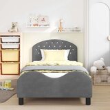  Otroški posteljni okvir z vznožjem Temno siva 90 x 190 cm Žamet, (5000104581) | Shoptok.si