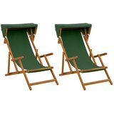  Ležaljka 2 pcs 3 Pozicija Čvrsto drvo eukaliptusa Zelena - Zelena 2x stolica | shoptok.hr