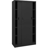 vidaXL Pisarniška omara z drsnimi vrati antracitna 90x40x180 cm jeklo | Shoptok.si
