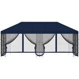 Paviljon s bočnim stranama 6 x 3 m Plava Poliester i čelik 190 | shoptok.hr