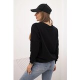 Kesi Women's blouse with v-neck and embroidered flower black | shoptok.hr