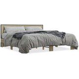  Okvir za krevet boja hrasta 200x200cm konstruirano drvo i metal Cijene