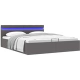 Maison Chic Dvižni Posteljni okvir - Dvoposteljna postelja - Zakonska postelja LED sivo umetno usnje 160x200 cm, (21695180) | Shoptok.si