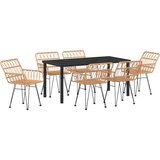  Vrtni set za objed 7 pcs Smeđa Čelik s prahom premazan | Eponuda.ba