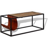  Stol za Kavu s Držačem za Časopise od Prave Kože 110x50x45 cm | Eponuda.com