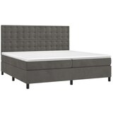  Box spring s madracem LED tamnosivi 200x200 cm baršun | shoptok.hr
