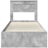  Okvir za krevet Betonski sivi i srebrna 75 x 190 cm | shoptok.hr