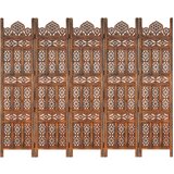 vidaXL Ročno izrezljan paravan 5-delni rjav 200x165 cm trden mangov les Cene