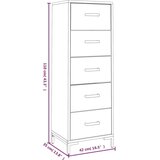  Ladičar 42 x 35 x 110 cm od masivne borovine | shoptok.hr