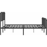 Metalni okvir kreveta s uzglavljem i podnožjem crni 183x213 cm | Shoptok.si
