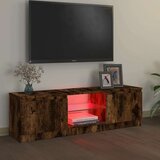 TV ormarić s LED svjetlima boja dimljenog hrasta 120x30x36 cm | Eponuda.ba