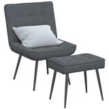 vidaXL Stol za sproščanje s stolčkom temno siv žamet | Shoptok.si