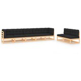 The Living Store Vrtna sedežna garnitura 7-delna z blazinami trdna borovina - Vrtna Sedežna Garnitura, (21469814) | Shoptok.si