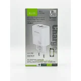 punjač 20W PD Usb A/Type C + kabl C-C PC963Y-CC bela