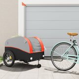vidaXL Kolesarska prikolica črna in oranžna 45 kg železo | Shoptok.si