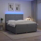  LED okvir za krevet s madracem Svjetlosiva 200 x 200 cm Tkanina | shoptok.hr