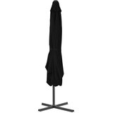  Vrtni suncobran s čeličnim stupom crni 250 x 250 x 230 cm | shoptok.hr