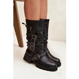 Boto Insulated Women's Boots with Straps and Buckles Black Ivaline | Shoptok.si