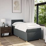  Krevet box spring s madracem tamnosivi za 1 osobu tkanine | shoptok.hr
