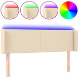 Maison Chic LED Posteljno vzglavje - Vzglavna omarica - Nočna omarica krem 147x16x78/88 cm blago, (21707050) | Shoptok.si