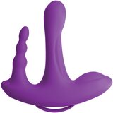 Pipedream 3Some Rock N' Ride Silicone Vibrator Purple Cene