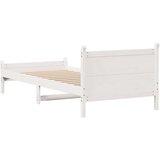 vidaXL Posteljni okvir brez vzmetnice bel 90x200 cm trdna borovina | Shoptok.si