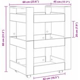  Kuhinjski kolica Crni hrast 60 x 45 x 80 cm Konstruirano drvo | shoptok.hr