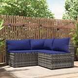 Maison Chic Seti vrtnega pohištva - Vrtna garnitura - Vrtni pohištvo set 3-delna z blazinami siv poli ratan, (21809892) | Shoptok.si
