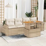  5-dijelni vrtni set sofa s jastucima bež od poliratana | shoptok.hr