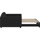  Dnevni krevet na razvlačenje crni 100 x 200 cm od tkanine | shoptok.hr