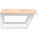  Zidna polica za umivaonik od čelika i masivne hrastovine Smeđa 60 x 50 x 2 cm | Shoptok.si
