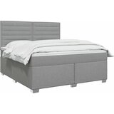  Boxspring krevet s madracem Svjetlosiva 160 x 200 cm Tkanina Slike