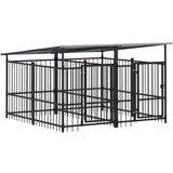 Vanjski kavez za pse s krovom čelični 3,75 m² | shoptok.hr