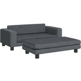 Maison Chic Otroški kavč - Otroški divan - Otroški sedež s stolčkom za noge temno siv 100x50x30 cm žamet, (21729582) | Shoptok.si