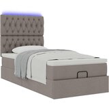  Otomanski krevet s madracem i LED smeđesivi 90x200 cm tkanine | shoptok.hr