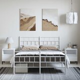  Metalni okvir kreveta uzglavlje i podnožje bijeli 150 x 200 cm | shoptok.hr