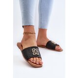 EVENTO Flat Women's Sandals with Weave and Decoration Black Omenna | Shoptok.si