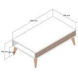 Hanah home milan - walnut, travertine walnuttravertine coffee table | ePonuda.com