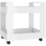 Kolica za radni stol sjajna bijela 60x45x60cm konstruirano drvo | shoptok.hr