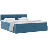  Postelja s shranjevanjem z vzmetnico Temno modra 100 x 200 cm, (5000101304) | Shoptok.si