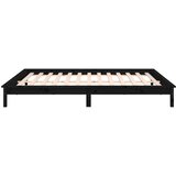  LED okvir kreveta crni 120x190 cm mali bračni od masivnog drva | Eponuda.com