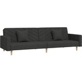 Maison Chic kavč - Sofa - Kanape dvosed z ležiščem in dvema blazinama črno blago, (21727569) Cene