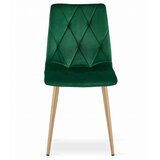 Libra stolica - tamno zeleni baršun / noge u boji drveta x 4 | shoptok.hr