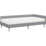  Kutni krevetni okvir s madracem 2 kom. Svijetlo siva Svjetlosiva 90 x 200 cm | shoptok.hr