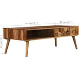  Stolić za kavu od masivnog drva šišama s premazom boje meda 110 x 50 x 37 cm | shoptok.hr