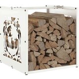 vidaXL Stalak za drva bijela 40x40x40 cm hladno valjani čelik | shoptok.hr