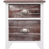 The Living Store Nočna omarica rjava in bela 38x28x45 cm les pavlovnije - Omarica, (21420751) | Shoptok.si
