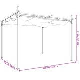  Pergola s pomičnim krovom krem 295 x 292 x 230 cm | shoptok.hr