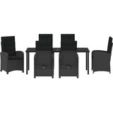  Vrtni set za objed 7 kom. Crna poliratan | shoptok.hr