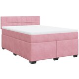 The Living Store Box spring postelja z vzmetnico roza 140x190 cm žamet - Box Spring Postelja, (21492161) | Shoptok.si